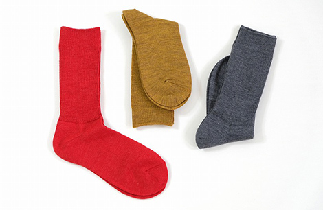 hacu simple wool rib socks